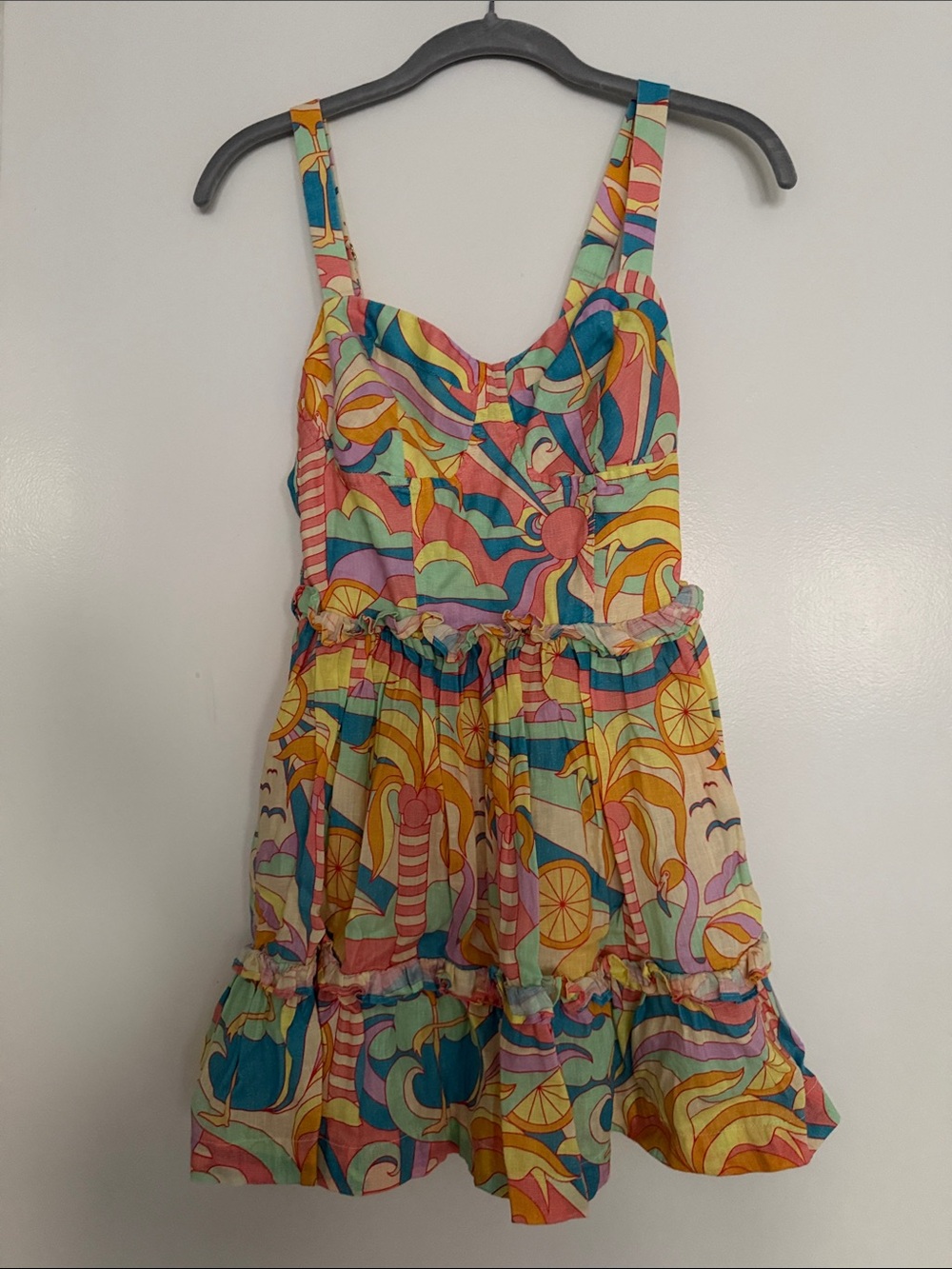 Kenny Flowers Multicolor Patterned Sundress - Bright Rainbow Print